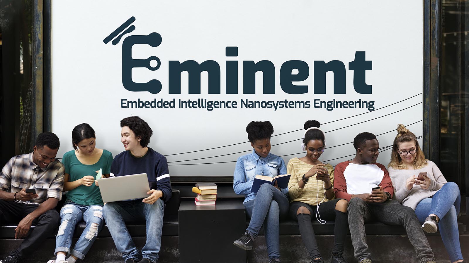 International students in front of the EMINENT logo